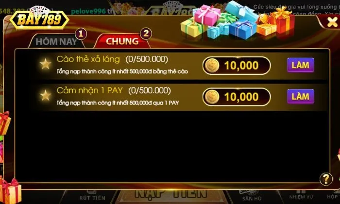 Đa dạng các chương trình khuyến mãi tại bay789 dành cho người chơi